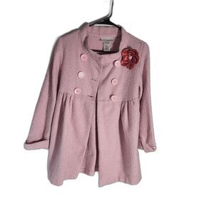 Youngland Baby Pink Jacket With Red Flower